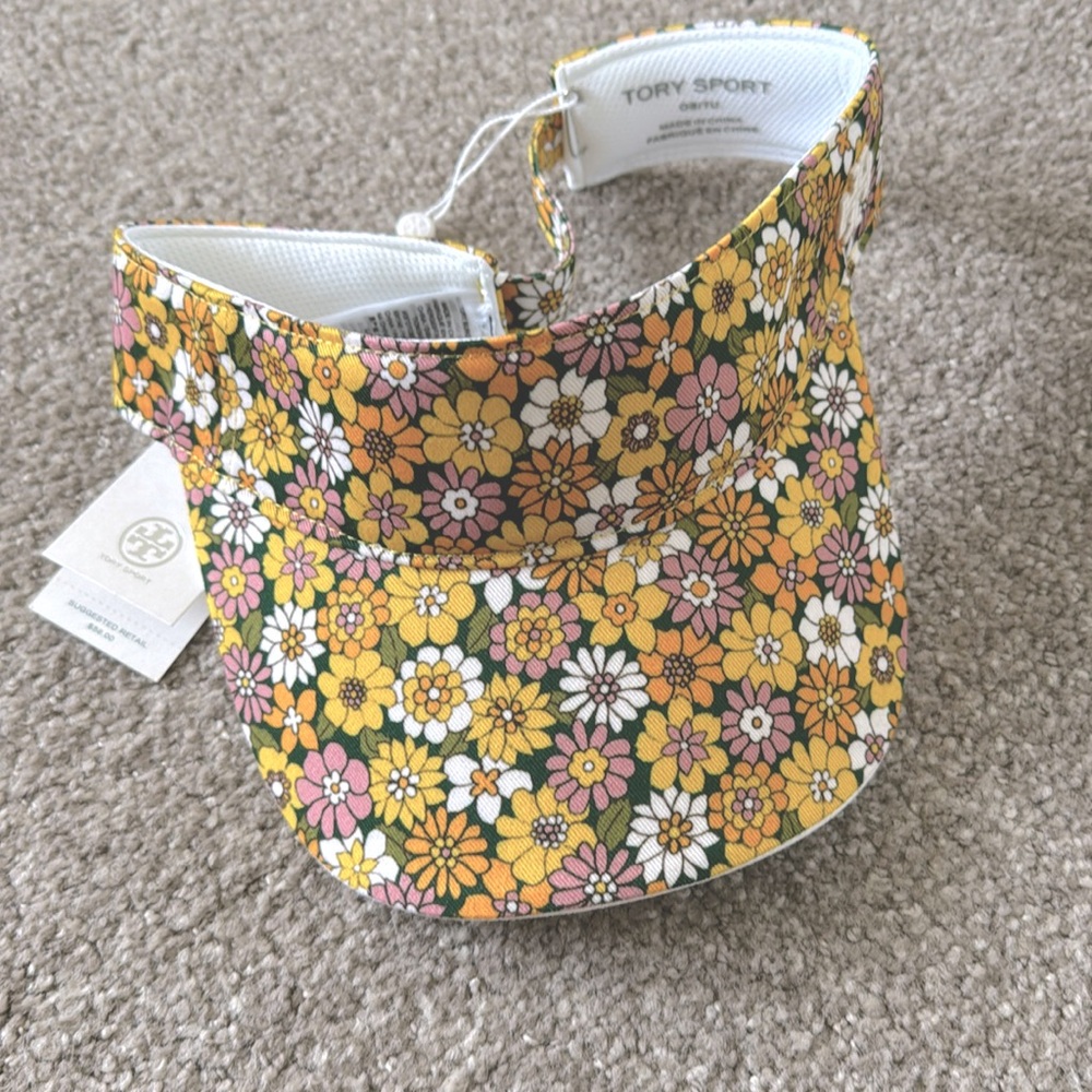 TORY BURCH Sport floral visor OS NWT